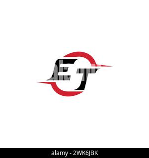 ET initial logo cool and stylish concept for esport or gaming logo as your inspirational Stock Vector