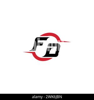 FD initial logo cool and stylish concept for esport or gaming logo as your inspirational Stock Vector