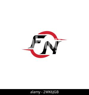 FN initial logo cool and stylish concept for esport or gaming logo as your inspirational Stock Vector