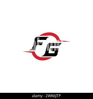 FG initial logo cool and stylish concept for esport or gaming logo as your inspirational Stock Vector