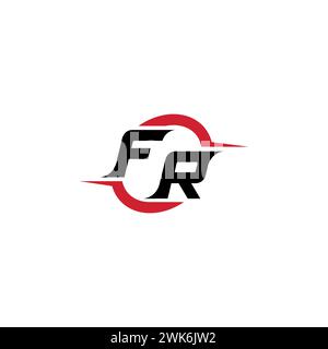 FR initial logo cool and stylish concept for esport or gaming logo as your inspirational Stock Vector