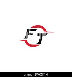FT initial logo cool and stylish concept for esport or gaming logo as your inspirational Stock Vector