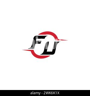 FU initial logo cool and stylish concept for esport or gaming logo as your inspirational Stock Vector