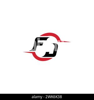 FJ initial logo cool and stylish concept for esport or gaming logo as your inspirational Stock Vector