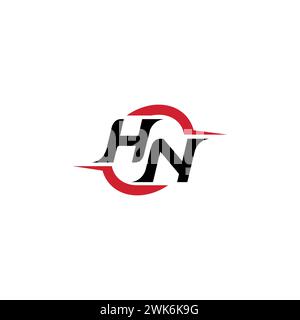 HN initial logo cool and stylish concept for esport or gaming logo as your inspirational Stock Vector