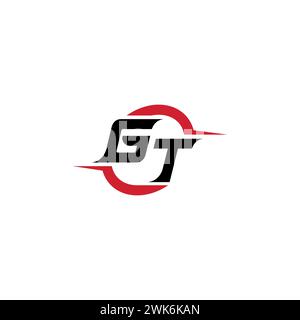 GT initial logo cool and stylish concept for esport or gaming logo as your inspirational Stock Vector