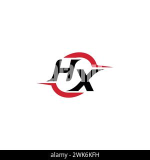HX initial logo cool and stylish concept for esport or gaming logo as your inspirational Stock Vector