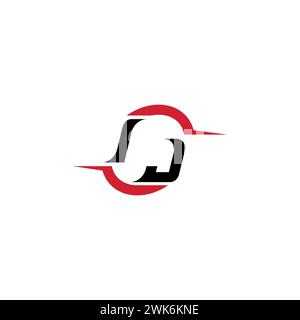 IJ initial logo cool and stylish concept for esport or gaming logo as your inspirational Stock Vector