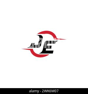 JE initial logo cool and stylish concept for esport or gaming logo as your inspirational Stock Vector