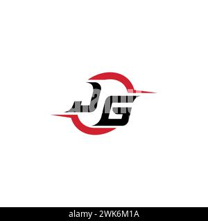 JG initial logo cool and stylish concept for esport or gaming logo as your inspirational Stock Vector