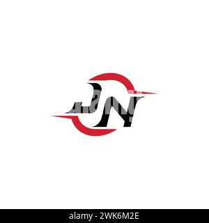 JN initial logo cool and stylish concept for esport or gaming logo as your inspirational Stock Vector