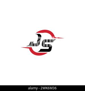 JS initial logo cool and stylish concept for esport or gaming logo as your inspirational Stock Vector