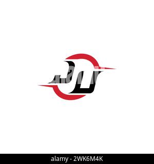 JU initial logo cool and stylish concept for esport or gaming logo as your inspirational Stock Vector