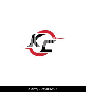 KC initial logo cool and stylish concept for esport or gaming logo as your inspirational Stock Vector