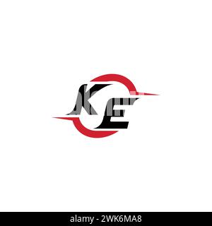 KE initial logo cool and stylish concept for esport or gaming logo as your inspirational Stock Vector