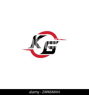 KG initial logo cool and stylish concept for esport or gaming logo as your inspirational Stock Vector