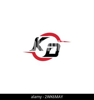 KD initial logo cool and stylish concept for esport or gaming logo as your inspirational Stock Vector