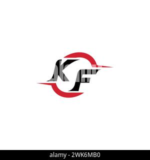 KF initial logo cool and stylish concept for esport or gaming logo as your inspirational Stock Vector