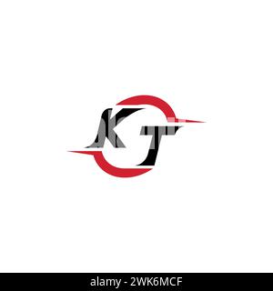 KT initial logo cool and stylish concept for esport or gaming logo as your inspirational Stock Vector
