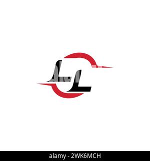 LL initial logo cool and stylish concept for esport or gaming logo as your inspirational Stock Vector