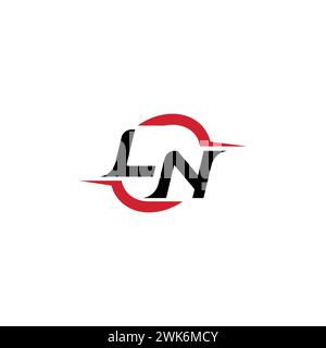 LN initial logo cool and stylish concept for esport or gaming logo as your inspirational Stock Vector