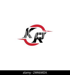 KR initial logo cool and stylish concept for esport or gaming logo as your inspirational Stock Vector
