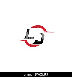LJ initial logo cool and stylish concept for esport or gaming logo as your inspirational Stock Vector