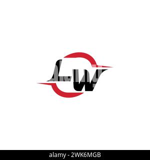LW initial logo cool and stylish concept for esport or gaming logo as your inspirational Stock Vector