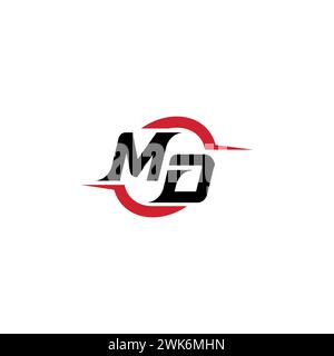 MD initial logo cool and stylish concept for esport or gaming logo as your inspirational Stock Vector
