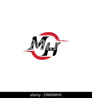 MH initial logo cool and stylish concept for esport or gaming logo as your inspirational Stock Vector