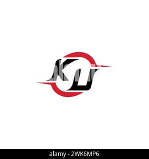 KU initial logo cool and stylish concept for esport or gaming logo as your inspirational Stock Vector