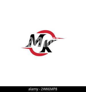 MK initial logo cool and stylish concept for esport or gaming logo as your inspirational Stock Vector