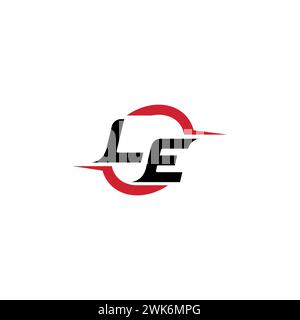 LE initial logo cool and stylish concept for esport or gaming logo as your inspirational Stock Vector