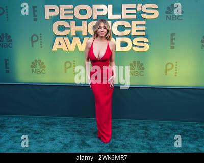 Los Angeles, USA. 18th Feb, 2024. Sydney Sweeney walking on the red carpet at the People's Choice Awards held at the The Barker Hangar in Santa Monica, CA on Sunday, ?February 18, 2024. (Photo By Sthanlee B. Mirador/Sipa USA) Credit: Sipa USA/Alamy Live News Stock Photo