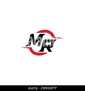 MR initial logo cool and stylish concept for esport or gaming logo as your inspirational Stock Vector