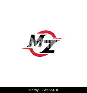 MZ initial logo cool and stylish concept for esport or gaming logo as your inspirational Stock Vector