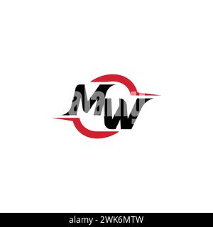 MW initial logo cool and stylish concept for esport or gaming logo as your inspirational Stock Vector