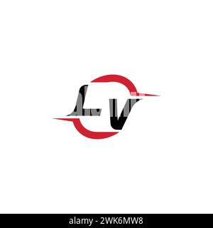 LV initial logo cool and stylish concept for esport or gaming logo as your inspirational Stock Vector