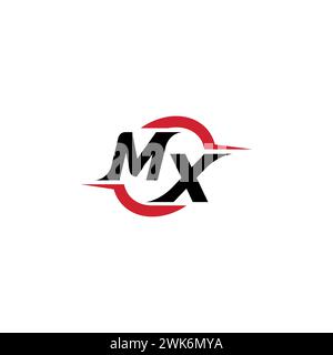MX initial logo cool and stylish concept for esport or gaming logo as your inspirational Stock Vector