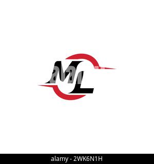 ML initial logo cool and stylish concept for esport or gaming logo as your inspirational Stock Vector