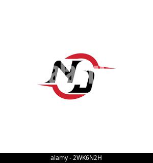NJ initial logo cool and stylish concept for esport or gaming logo as your inspirational Stock Vector