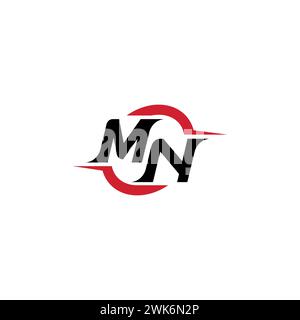 MN initial logo cool and stylish concept for esport or gaming logo as your inspirational Stock Vector