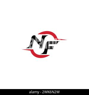 NF initial logo cool and stylish concept for esport or gaming logo as your inspirational Stock Vector