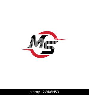 MS initial logo cool and stylish concept for esport or gaming logo as your inspirational Stock Vector