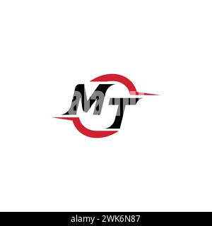 MT initial logo cool and stylish concept for esport or gaming logo as your inspirational Stock Vector