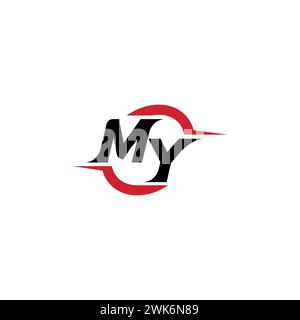 MY initial logo cool and stylish concept for esport or gaming logo as your inspirational Stock Vector