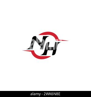 NH initial logo cool and stylish concept for esport or gaming logo as your inspirational Stock Vector