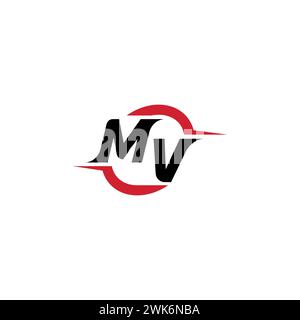 MV initial logo cool and stylish concept for esport or gaming logo as your inspirational Stock Vector