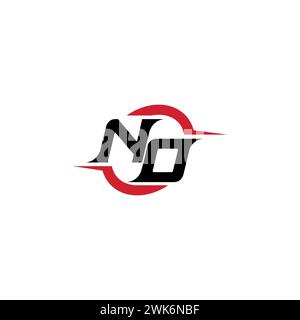 NO initial logo cool and stylish concept for esport or gaming logo as your inspirational Stock Vector