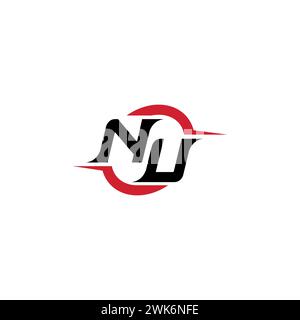 NU initial logo cool and stylish concept for esport or gaming logo as your inspirational Stock Vector